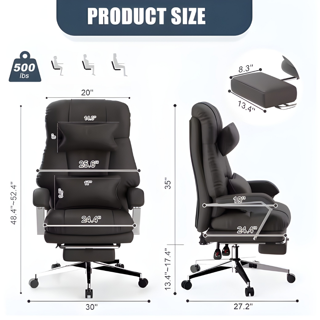 Ergonomic Executive Chair with Footrest