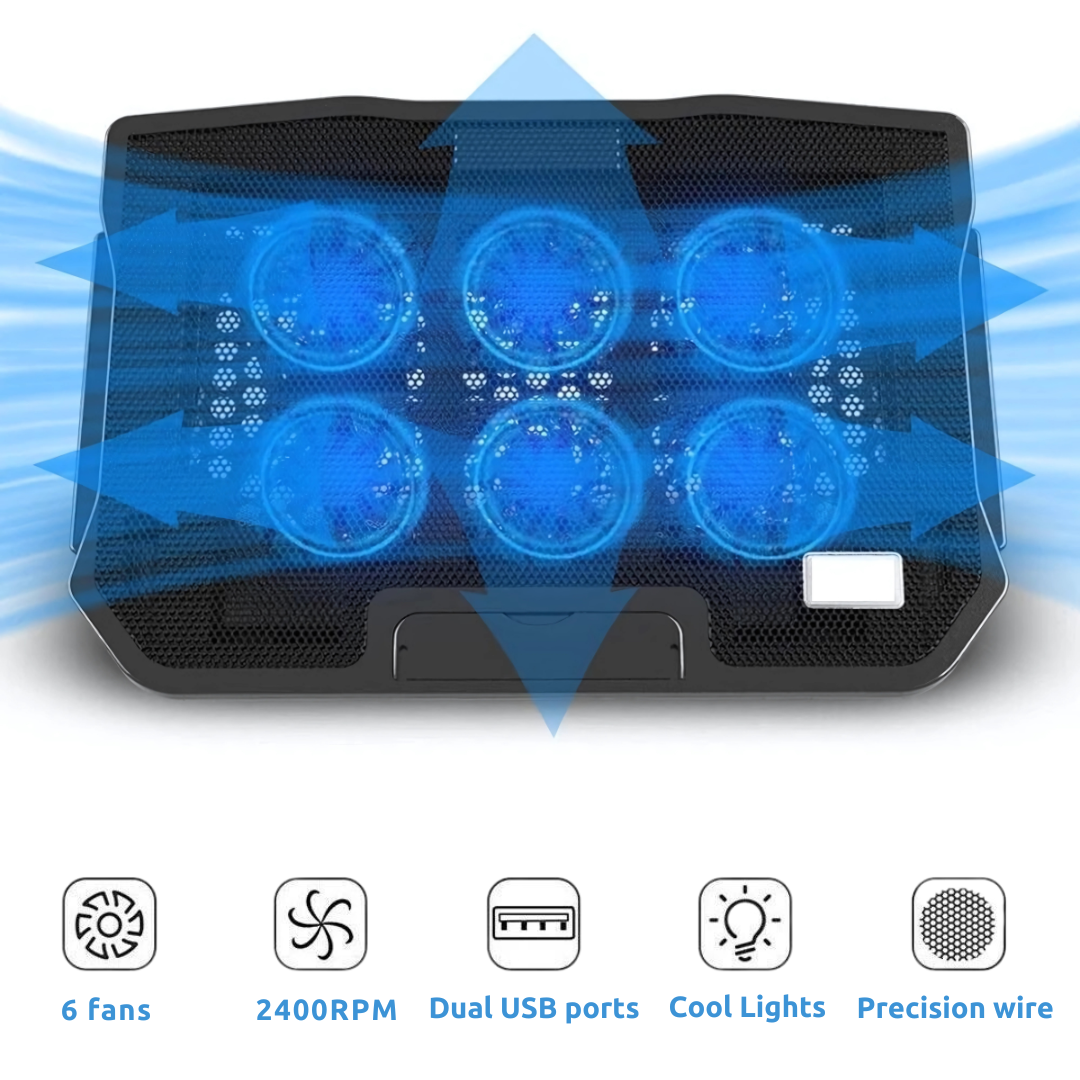 6-Fan Laptop Cooling Pad
