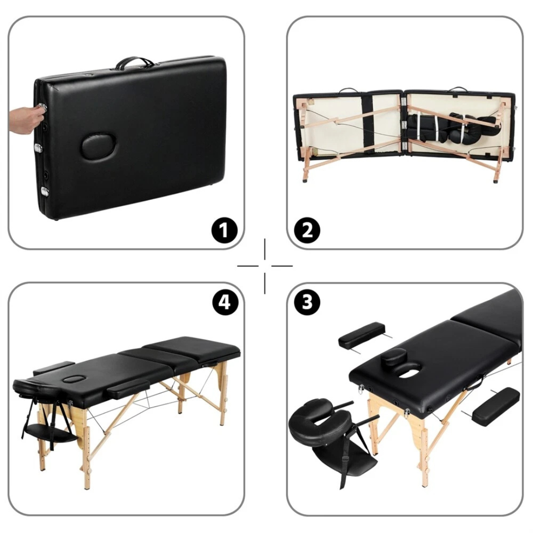 Adjustable 3-Fold Portable Massage Bed