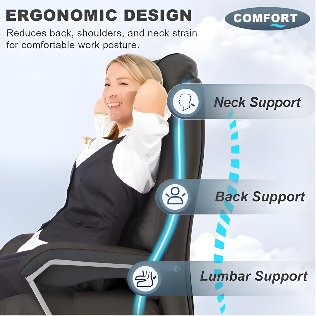 Ergonomic Executive Chair with Footrest