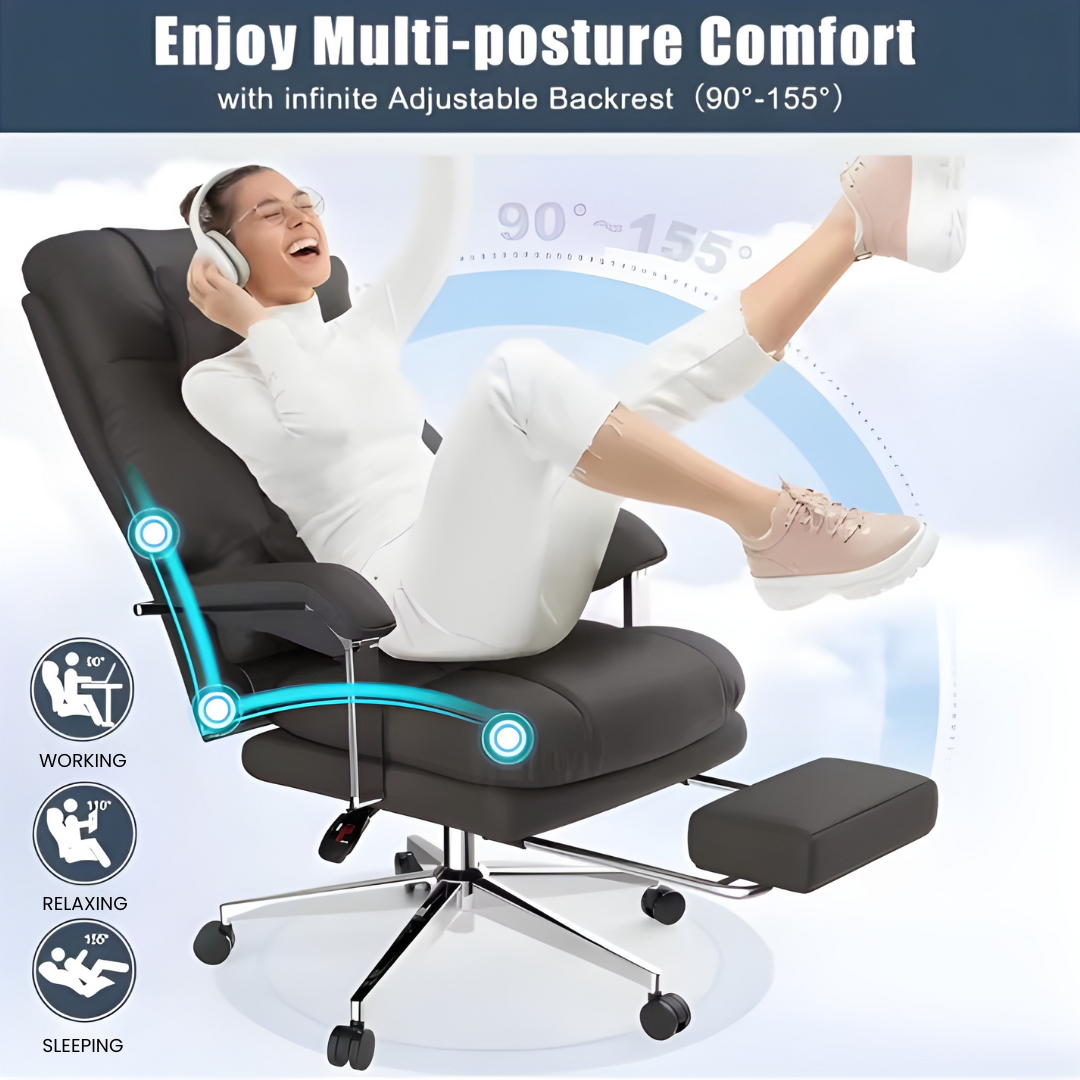Ergonomic Executive Chair with Footrest