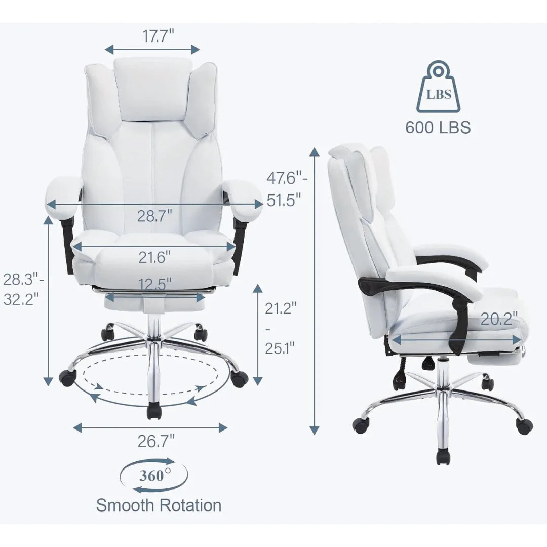 Ergonomic Executive Chair with Footrest