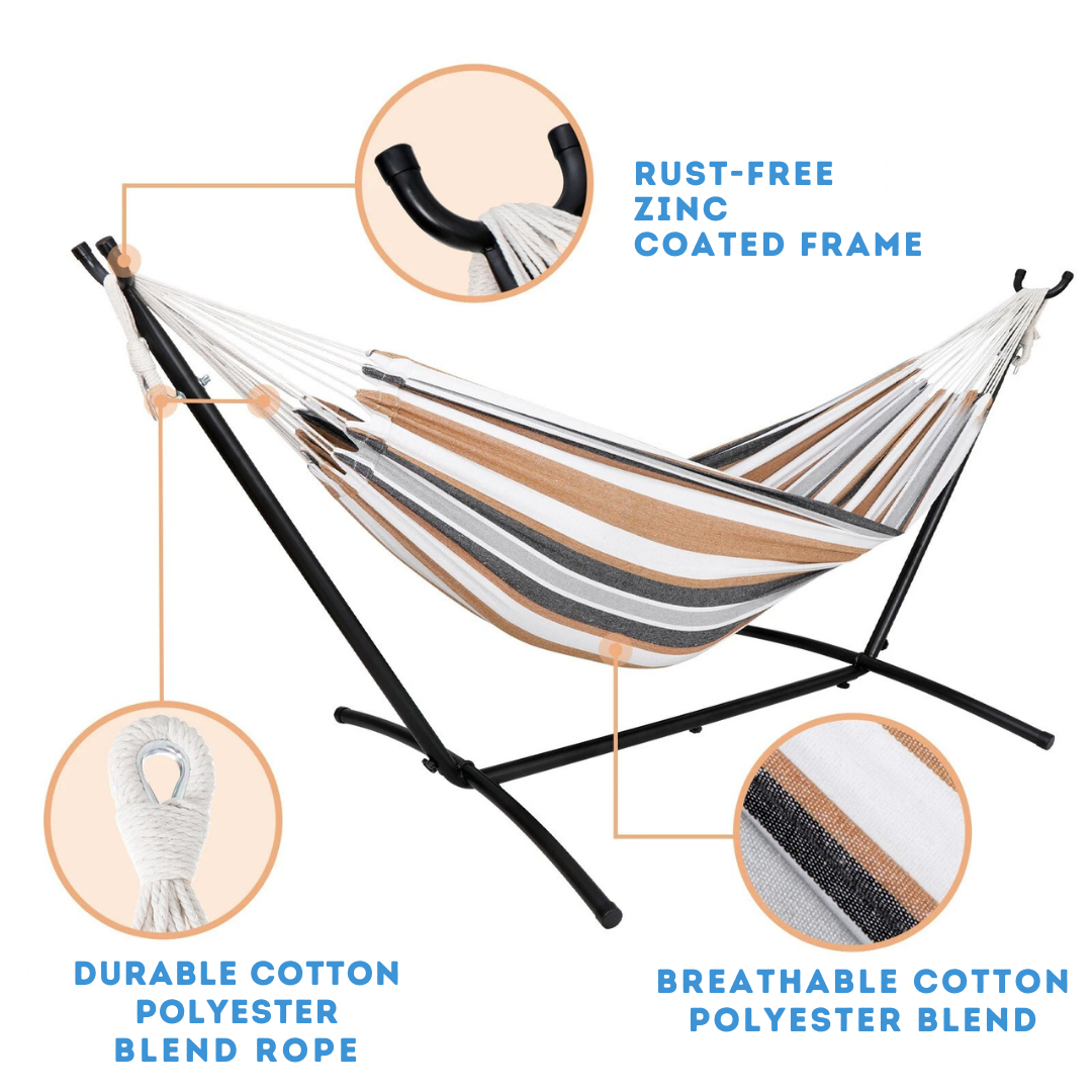 Heavy-Duty 9FT Hammock with Stand