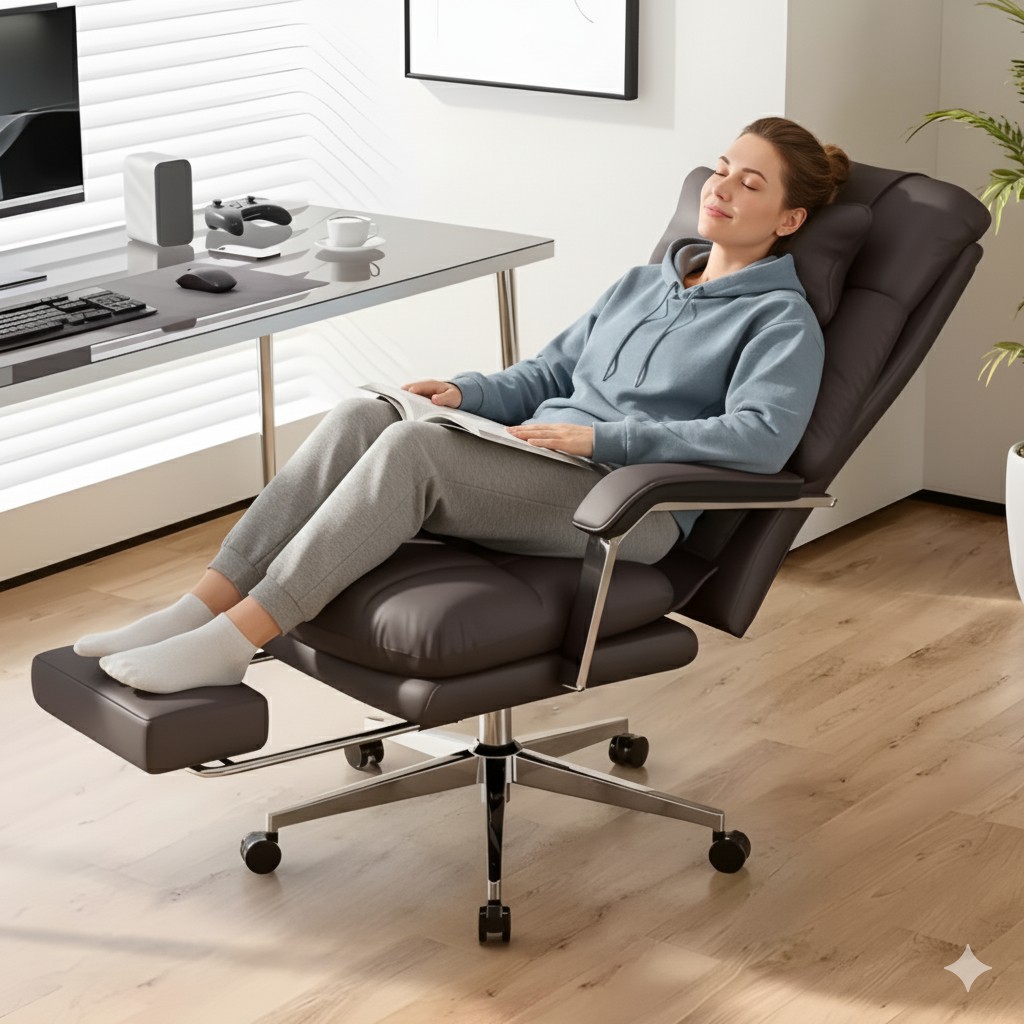 Ergonomic Executive Chair with Footrest