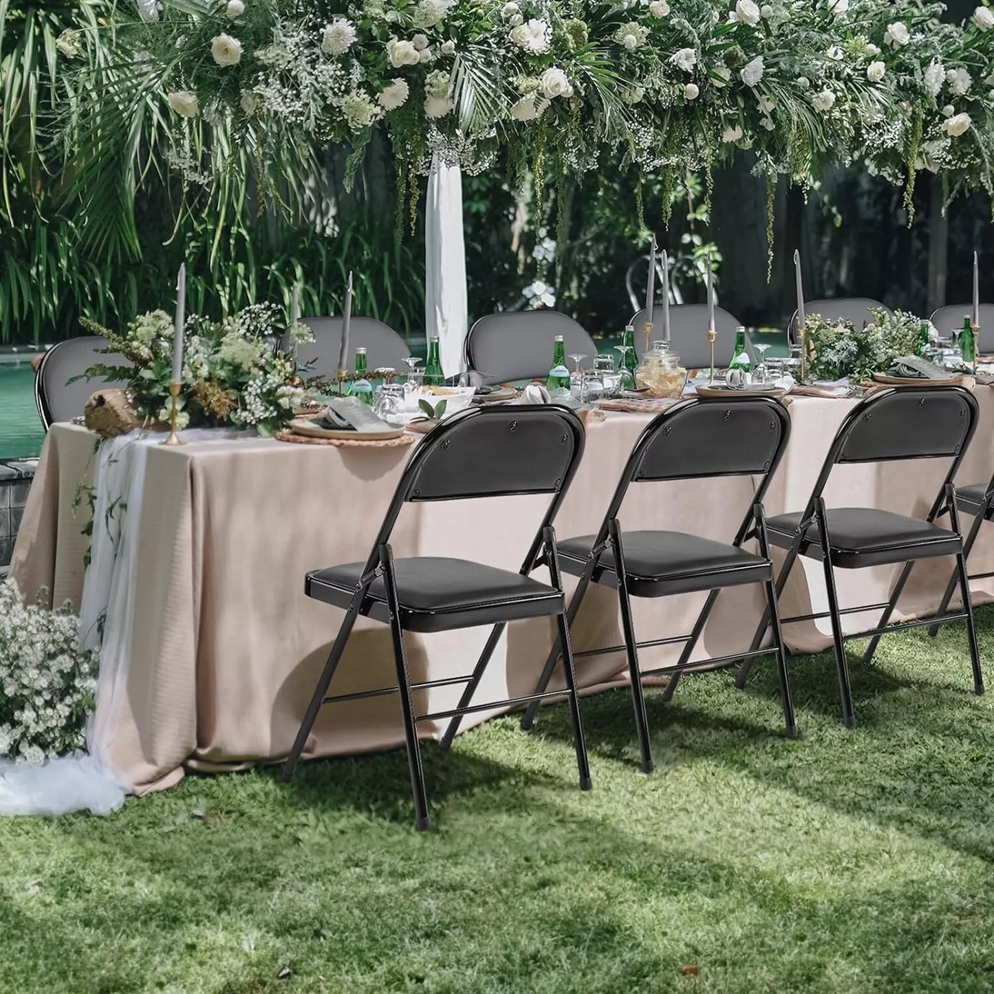 Padded Seat and Metal Back Folding Chair (2PC)