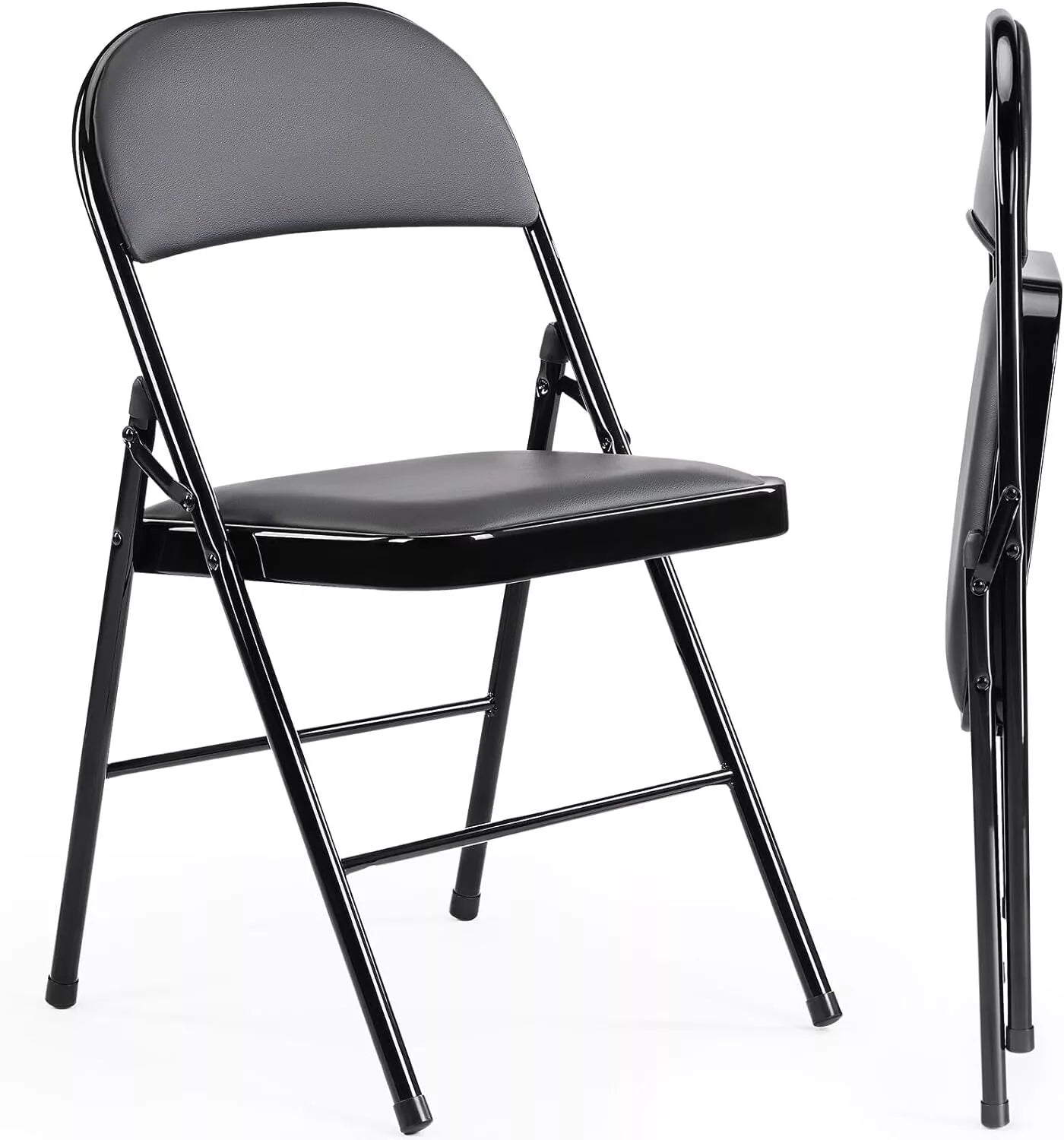 Padded Seat and Metal Back Folding Chair (2PC)