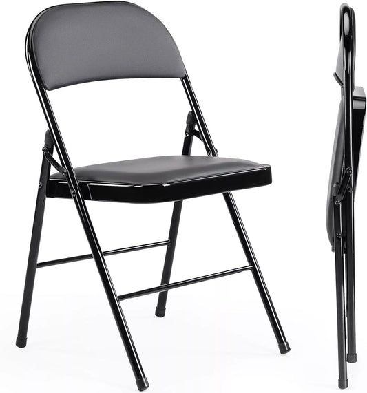 Padded Seat and Metal Back Folding Chair (2PC)