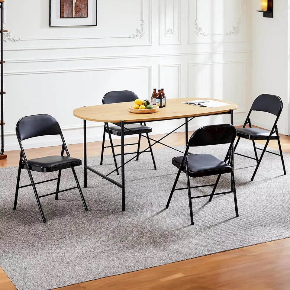 Padded Seat and Metal Back Folding Chair (2PC)