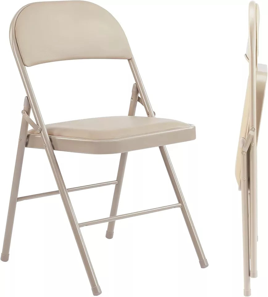 Padded Seat and Metal Back Folding Chair (2PC)