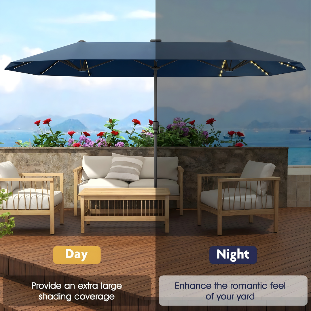13ft Solar LED Patio Umbrella