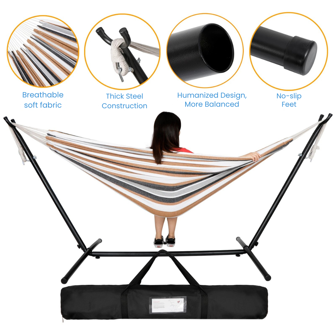Heavy-Duty 9FT Hammock with Stand
