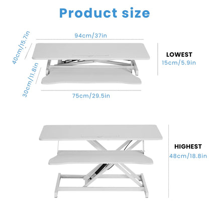 37” Ergonomic Standing Desk Riser