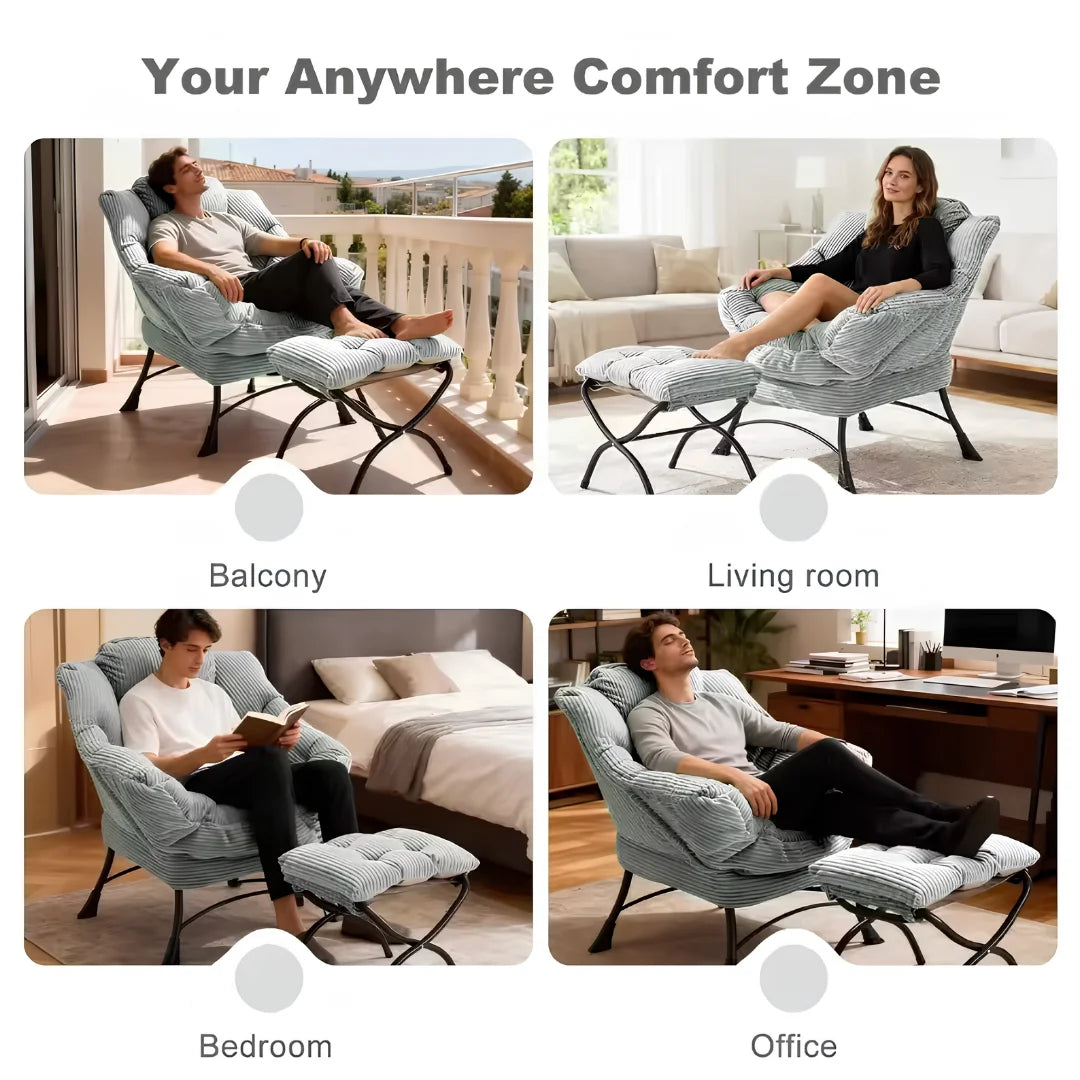 Lazy Chair with Ottoman Folding Lounge