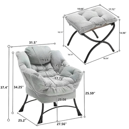 Lazy Chair with Ottoman Folding Lounge
