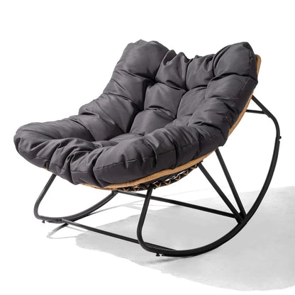 Oversized Wicker Egg Rocking Chair