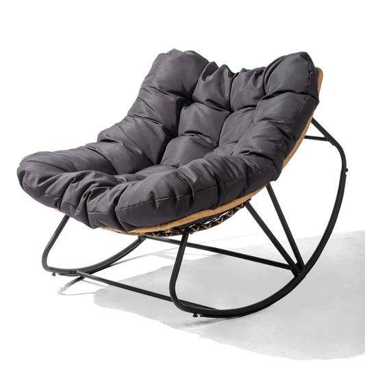 Oversized Wicker Egg Rocking Chair