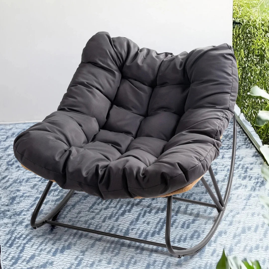 Oversized Wicker Egg Rocking Chair