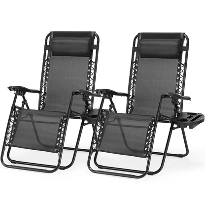 Zero Gravity Reclining Patio Chairs – 2 Set