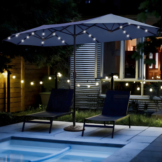 13ft Solar LED Patio Umbrella