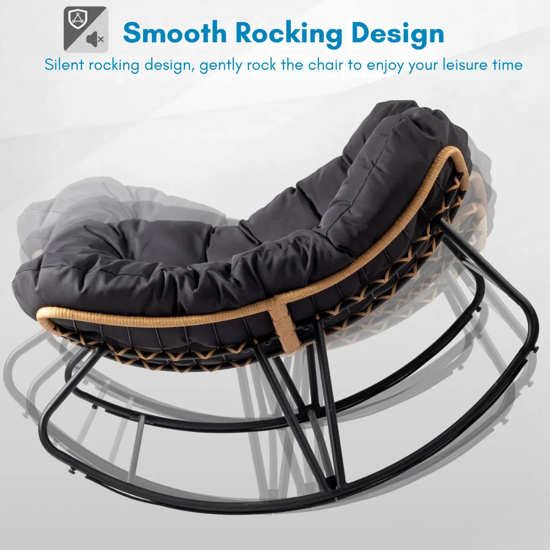 Oversized Wicker Egg Rocking Chair