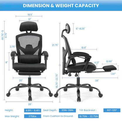 Ergonomic Office Breathable Mesh Chair Pro+