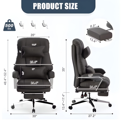 Ergonomic Executive Chair with Footrest