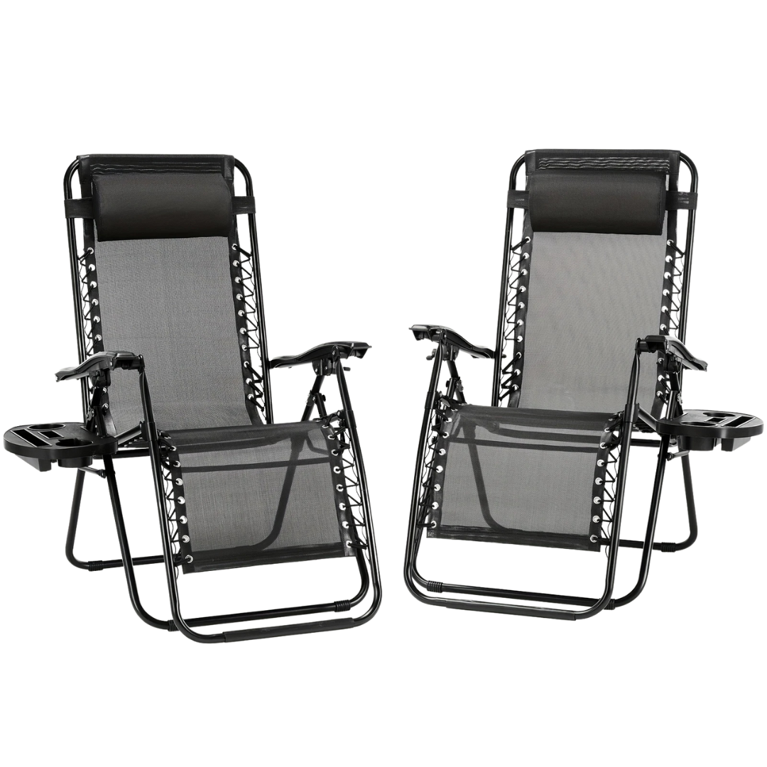 Zero Gravity Reclining Patio Chairs – 2 Set