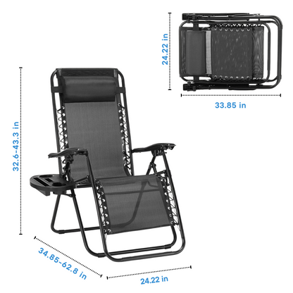 Zero Gravity Reclining Patio Chairs – 2 Set