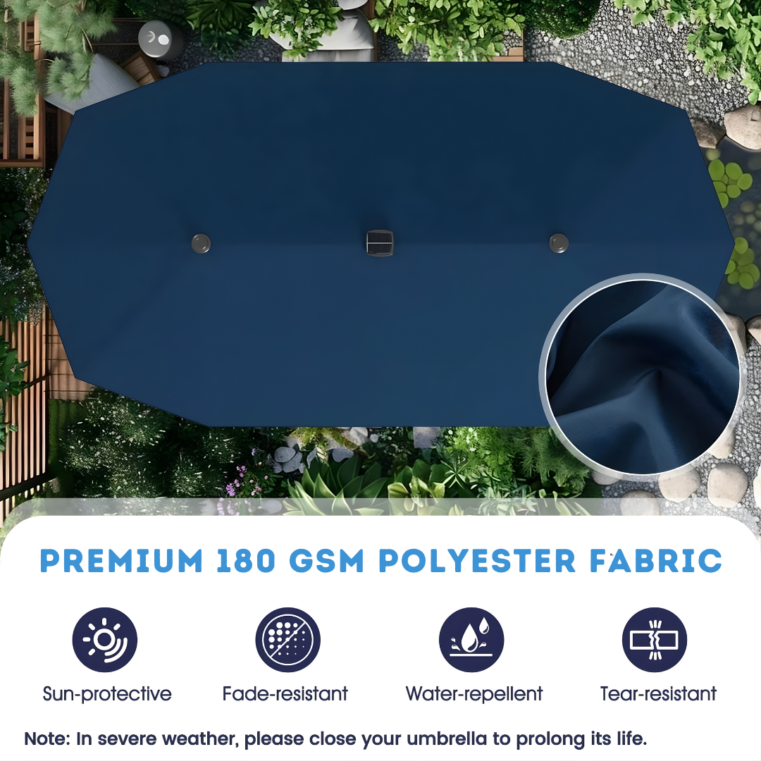 13ft Solar LED Patio Umbrella