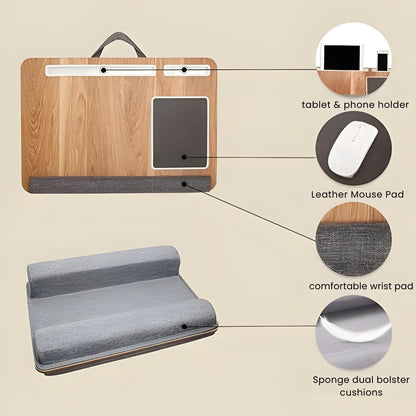 Bamboo Lap Desk with Pillow Cushion