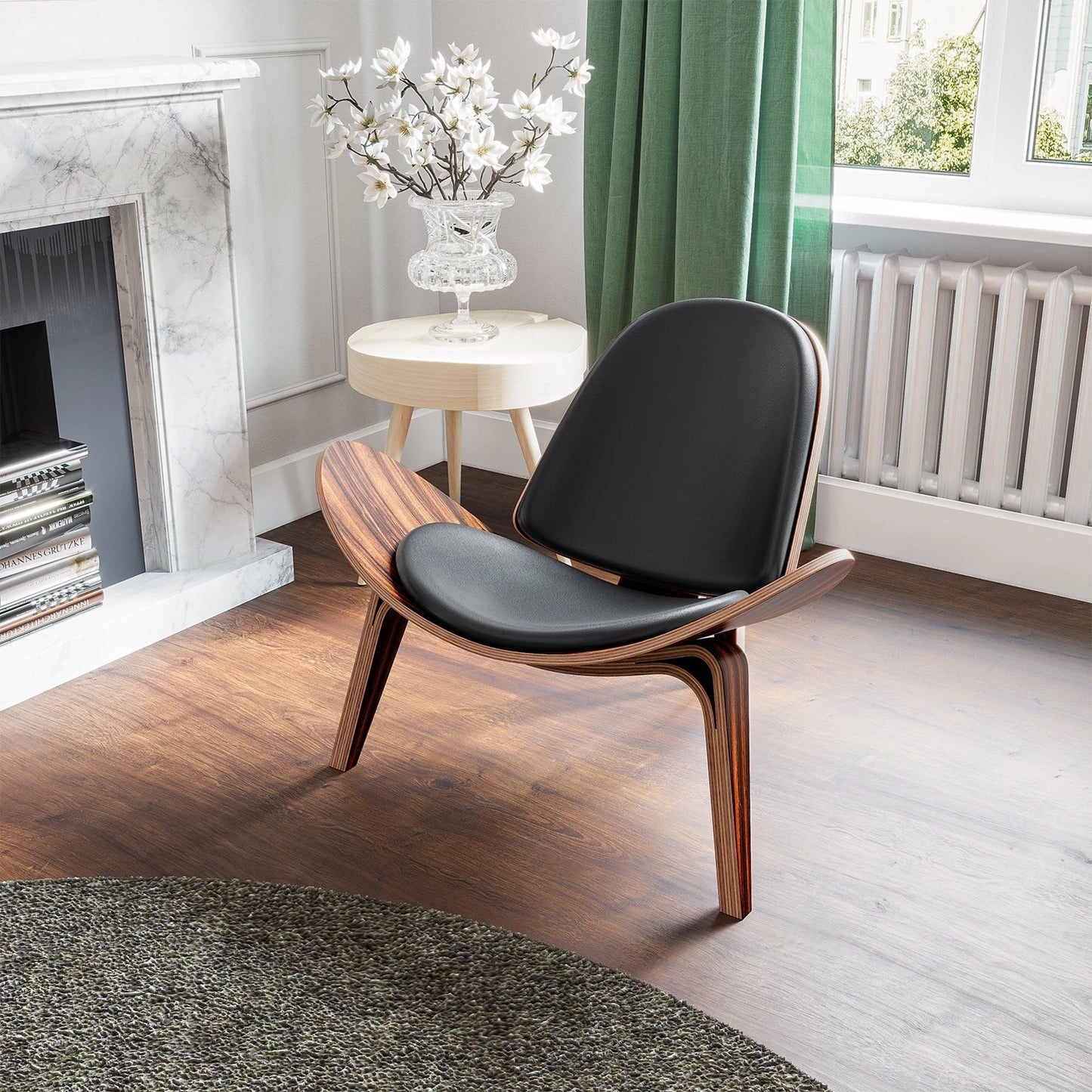 Classic Black Shell Lounge Chair