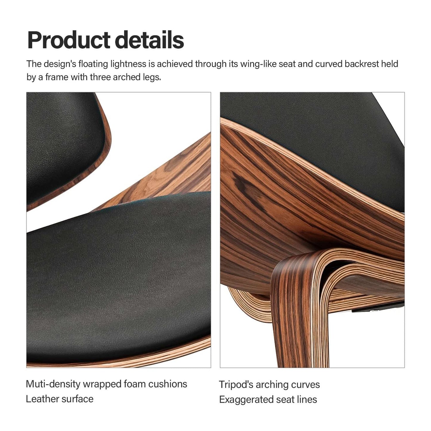 Classic Black Shell Lounge Chair