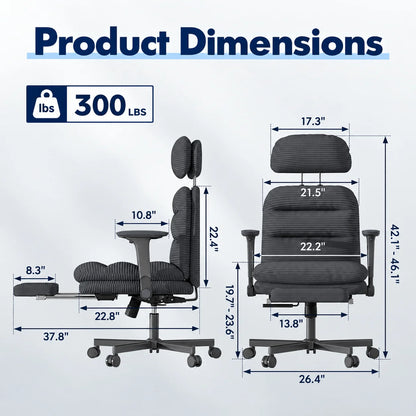 Cross-Legged Office Chair with Footrest