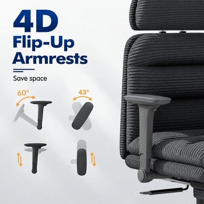 Cross-Legged Office Chair with Footrest