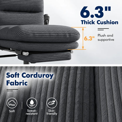 Cross-Legged Office Chair with Footrest