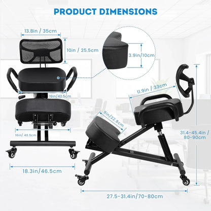 Ergonomic Kneeling Chair with Backrest