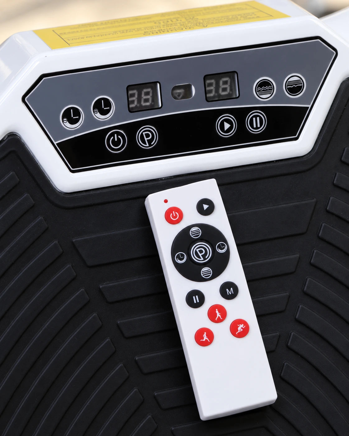 Control panel and remote, up close