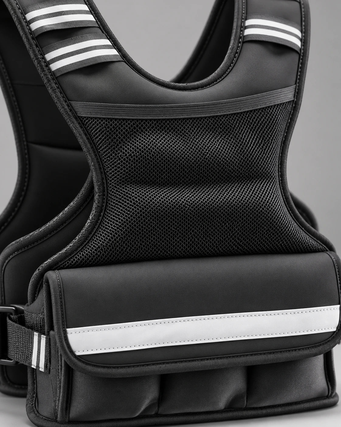 Neoprene and stitching, up close