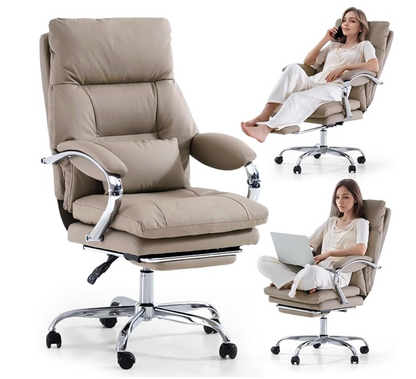 Ergonomic Padded Executive Chair with Footrest