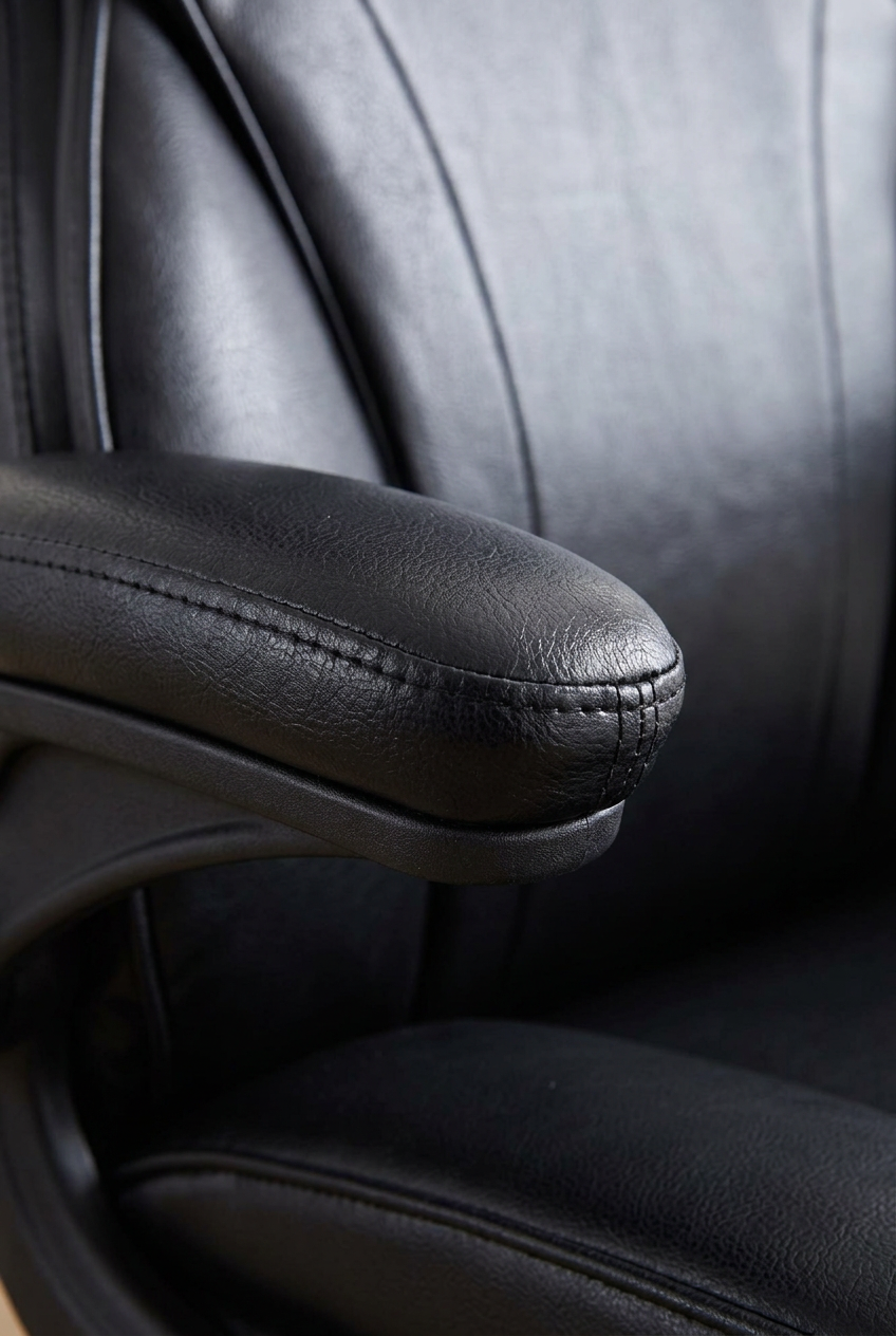 Leather and stitching, up close