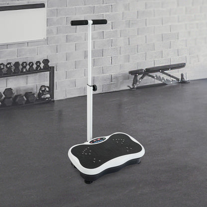 ErgonomicLux Full-Body Vibration Plate with Adjustable Handrail in a home gym