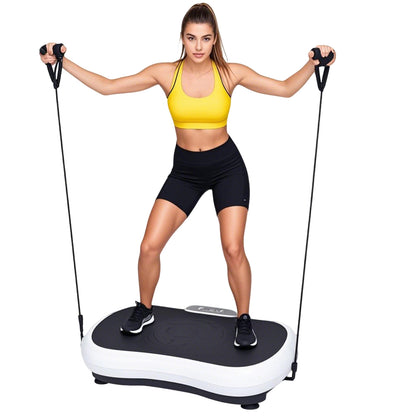 ErgonomicLux Full-Body Vibration Plate Exercise Machine in white