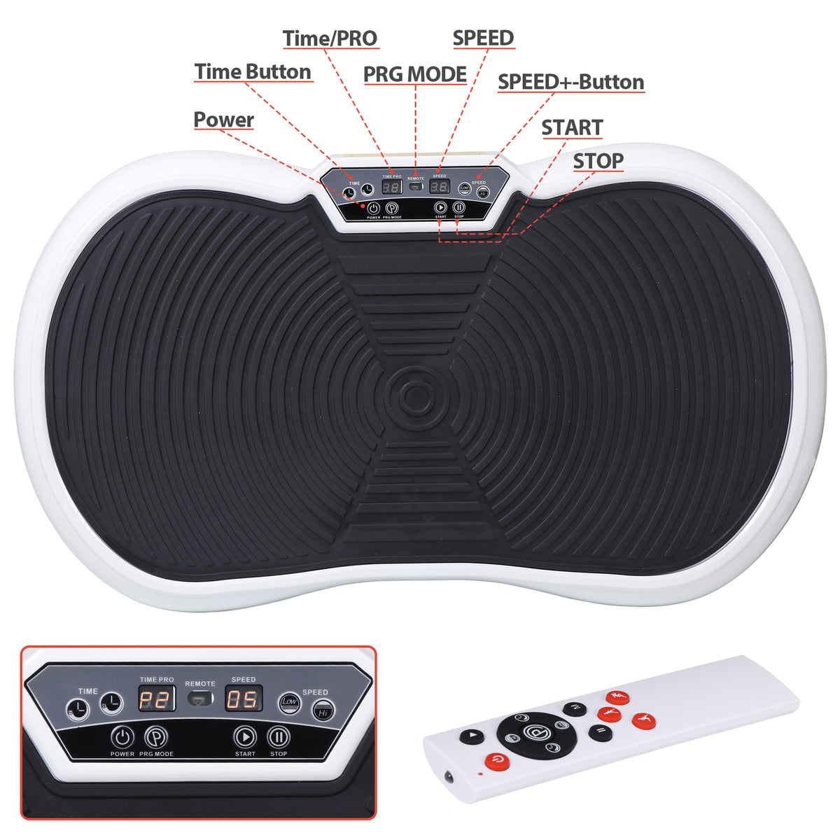 Full-Body Vibration Plate Exercise Machine with Bluetooth speakers